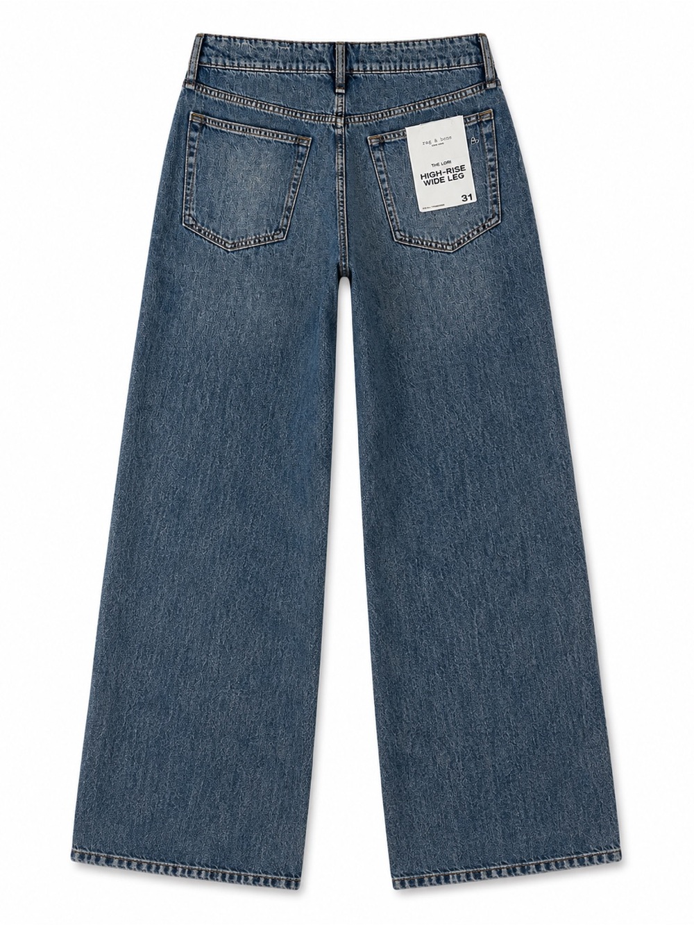 rag & bone The Lori High-Rise Wide Leg Jeans - Medium Blue